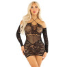 Leg Avenue - Robe Mini En Maille À Épaules Dénudées Et À Manches Longues Noire